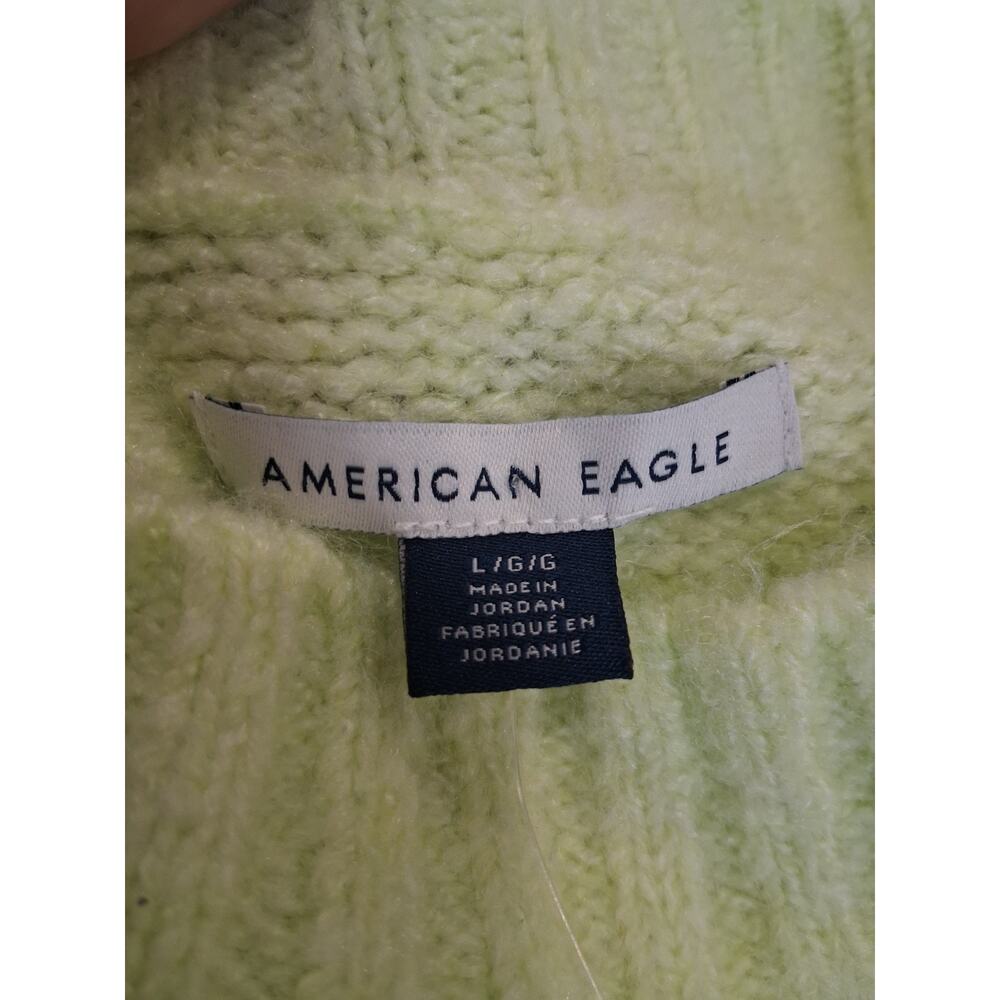 American Eagle Whoa So Soft Cable Knit Sweater in Lime (Neon) Size LG NEW NWT - Picture 7 of 13